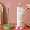 Wooden Kitchen Roll Paper Rack Creative Flower Towel Holder Bathroom Tissue Stand Home Decor Diningtable Napkins Rack, Ornaments 1