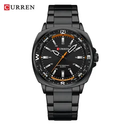 Men's Elegant Stainless Steel Quartz Watch with Large Dial - Waterproof Casual Business Timepiece (D)
