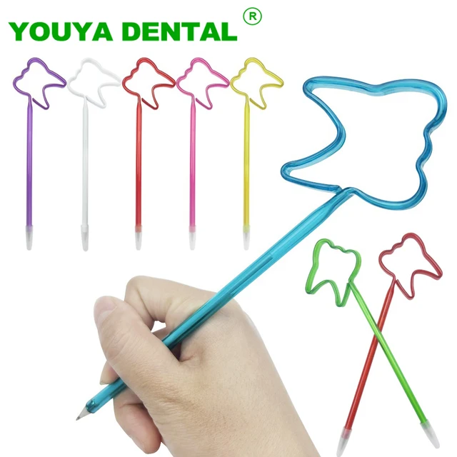 5pcs Cute Tooth Shaped Ballpoint Cute Roller Ball Pen 0.5mm Refill Pens Stationery School Office Supplies Writing Dental Gifts