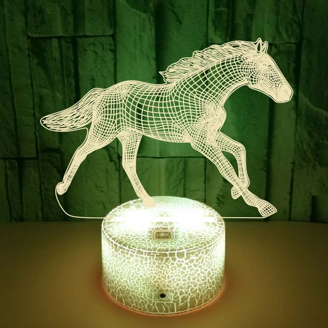 Nighdn Pferd Lampe USB führte Nachtlicht Schlafzimmer Dekoration Nachttisch  Lampe Acryl kreative Geschenke für Vatertag Nachtlicht - AliExpress