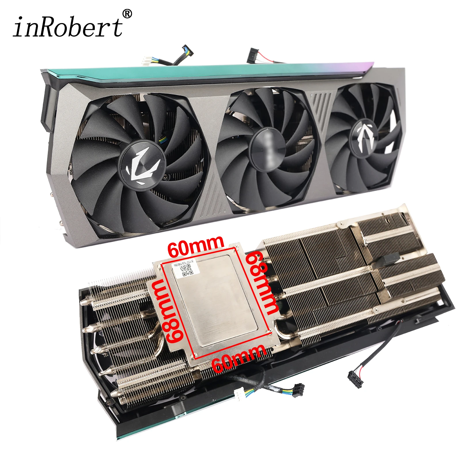 Ventilador de Placa Gráfica Gpu com Estojo e Placa Traseira Dissipador para Zotac Rtx 3080 3080 ti Amp Rtx3080 Amp Original