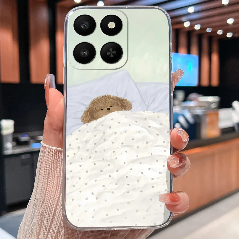 Lovely Animal Cartoon Soft TPU Transparent Silicone Phone Case -