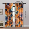 2pcs, Curtain Popular 2D print Golden lotus Fabric (without rod) Thermal Insulation, and Room Darkening Functions Ldeal for 5