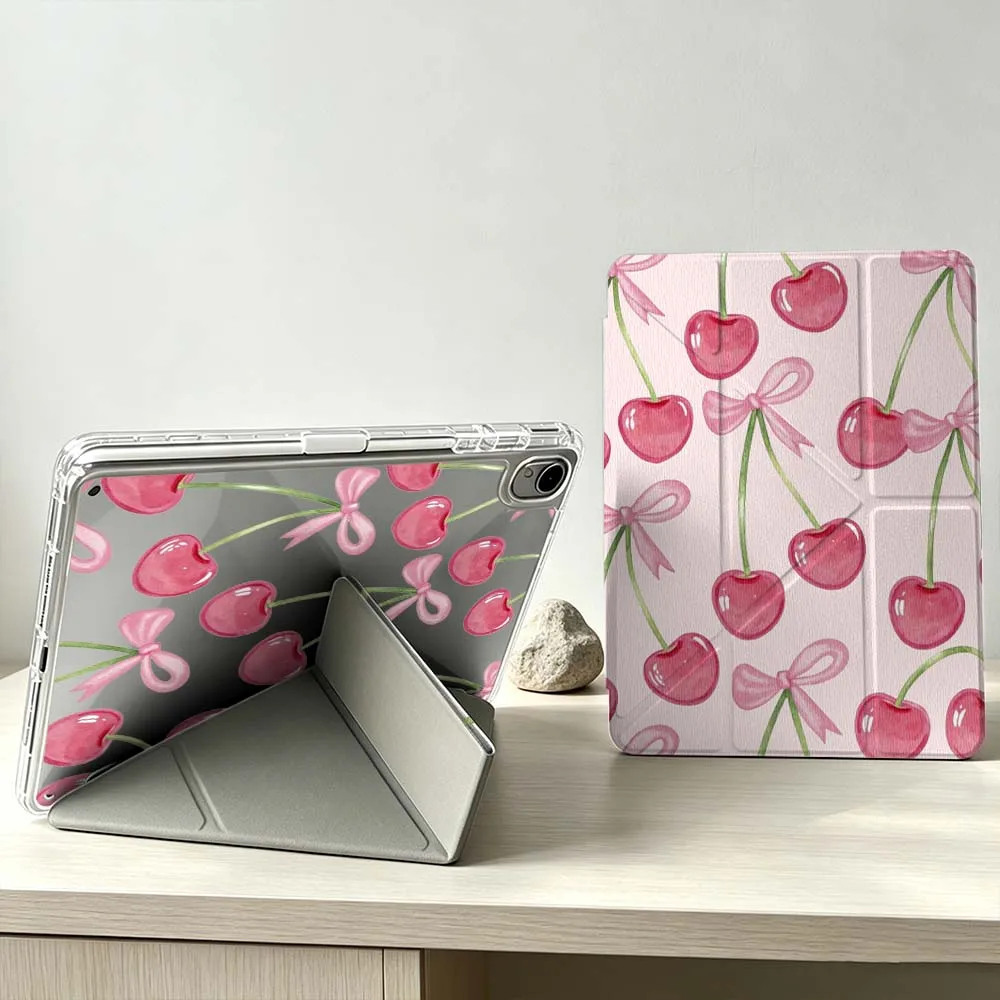 Cartoon Bow and Cherries Tablet Case - Soft and Stylish Design