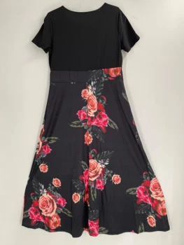 Large Size Polka Dot Print Seam Dress, Dignified And Elegant Slim Round Neck Short-sleeved Vest Dress, Spring And Summer, Women' 2