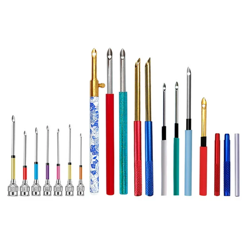 

Punch Needle Set Combination Punch Embroidery Needle Handmade DIY Weaving Tool with Interchangeable Embroidery Needle Tip