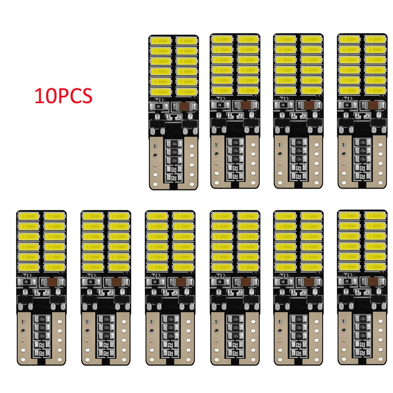 

10 шт., светодиодные автомобильные лампы T10 от W5w Canbus 4014 24smd 8 Вт 6000k