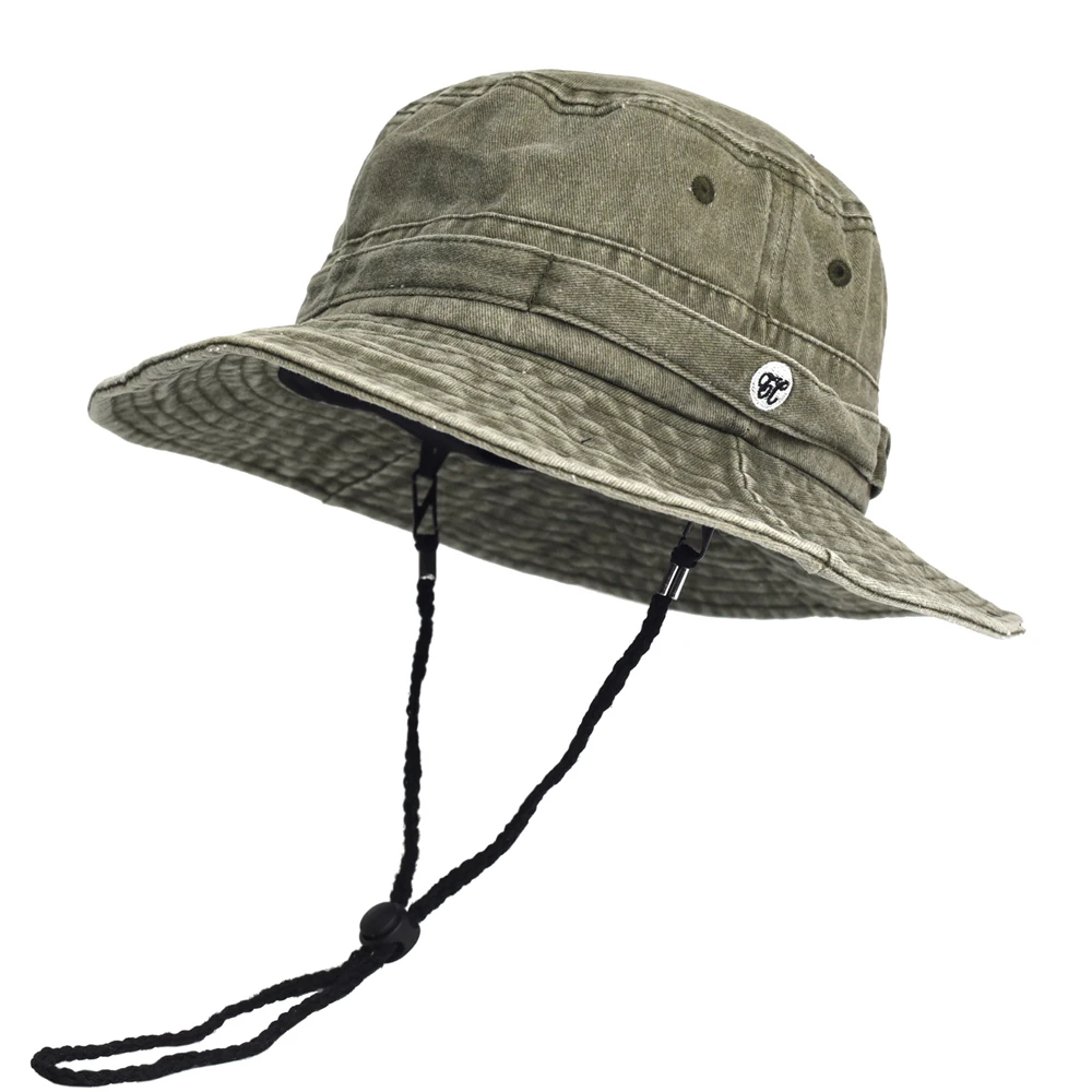 Washed Cotton Bucket Hats Spring Summer Men Women Panama Hat Fishing Hunting Cap Sun Protection Caps Outdoor Sun Hat 1