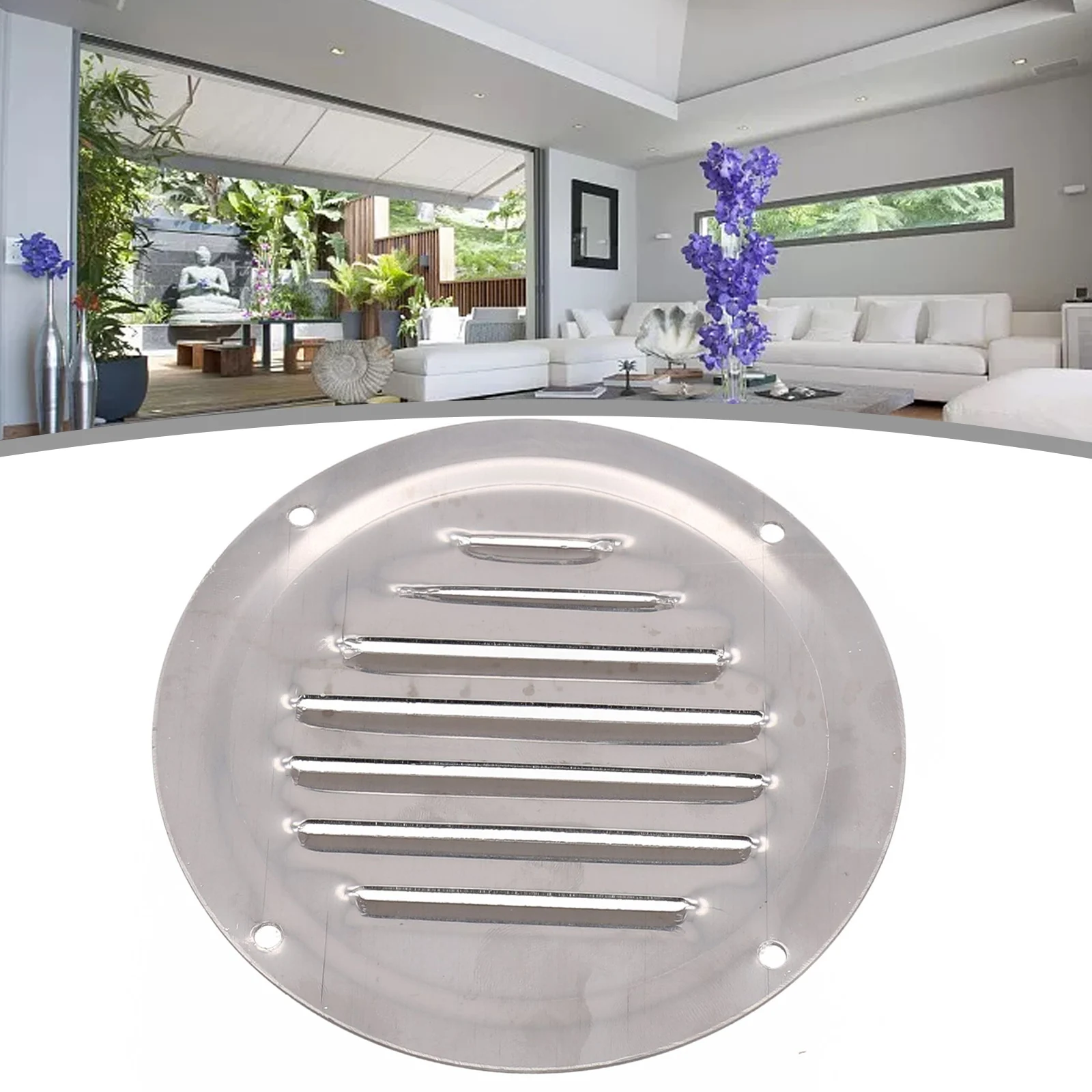 

Stainless Steel Exterior Wall Air Vent Grille Round Ducting Ventilation Grilles 100/125 Mm Air Vent Wardrobe Grille Ventilation