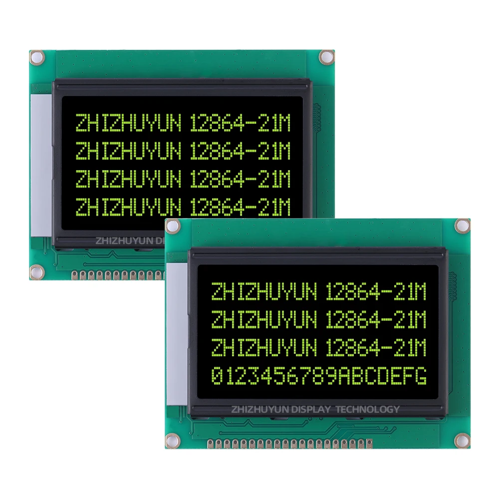 12864-21M With English LCD Display Screen Chip ST7920 DFSTN Black Film Red Font Serial Lcd Screen Controller ST7920