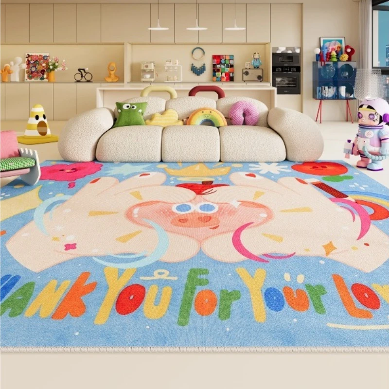 Artistic Living Room Carpet Modern Cartoon Minimalist Creative Color Patchwork Design Bedroom Rug Home Decoration Cloakroom Mats
