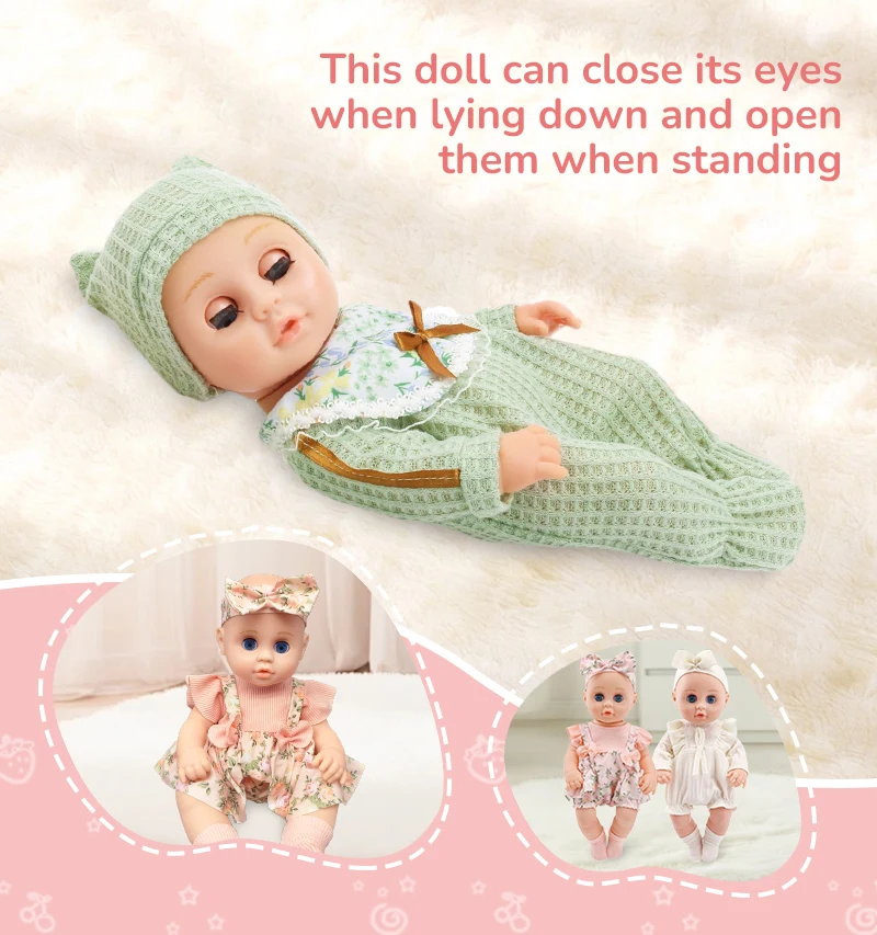 12 Inch 30cm Baby Born Doll with Outfit Vinyl Doll Silicone Doll Baby Reborn Doll Children's Toy Doll Festival Birthday Gift