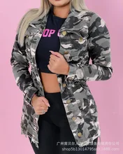 

Casual Women Camouflage Jacket 2022 Spring Autumn Long Sleeve Turn-down Collar Coat Fashion Single Breasted Streetwear Jackets