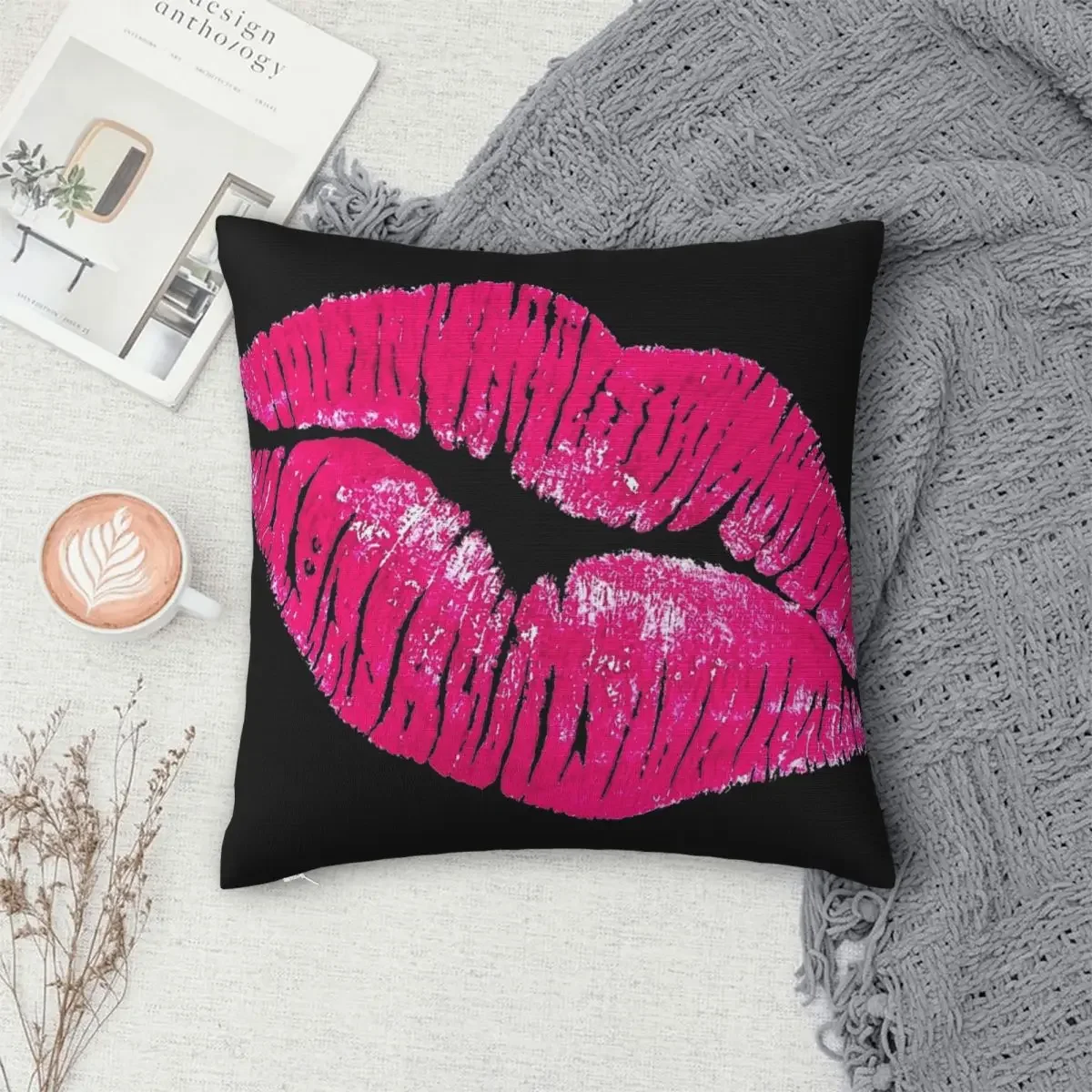 

Pink Lips Pillowcase Polyester Pillows Cover Cushion Comfort Throw Pillow Sofa Decorative Cushions Used for Home Bedroom Sofa