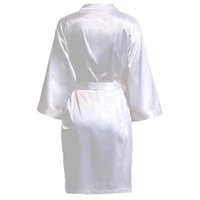Robe de mariée d'équipe de fête de mariage, sans lettres, Kimono, pyjama en Satin, peignoir uni de demoiselle d'honneur, SP088 3