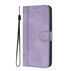Vintage Flip Wallet Phone Case with Card and Cash Slots for TCL 505 (Purple EQ)