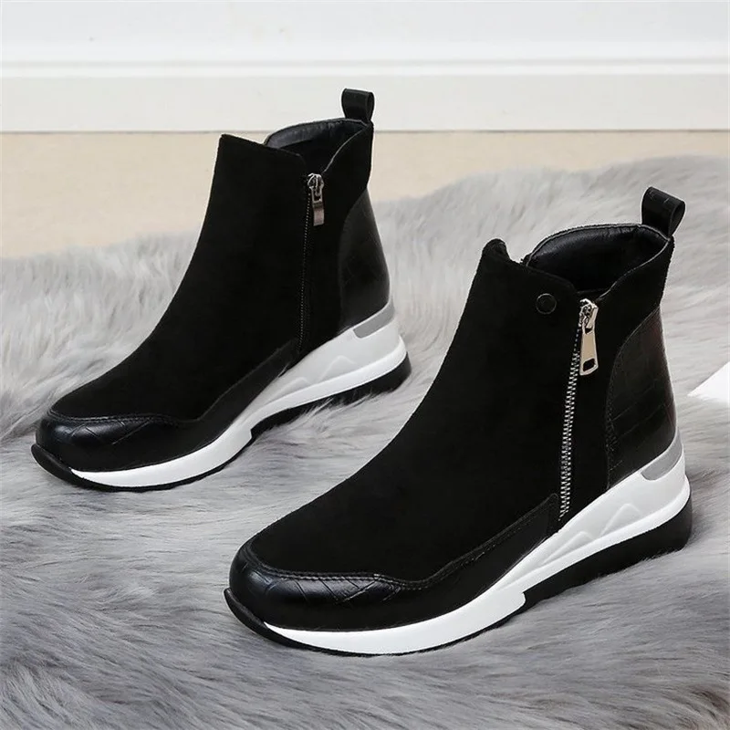 Fashion Winter Ladies Shoes New Arrival 2024 Warm Womens Boots Platform Snow Ankle Boots for Girls Wedge Heels for Women