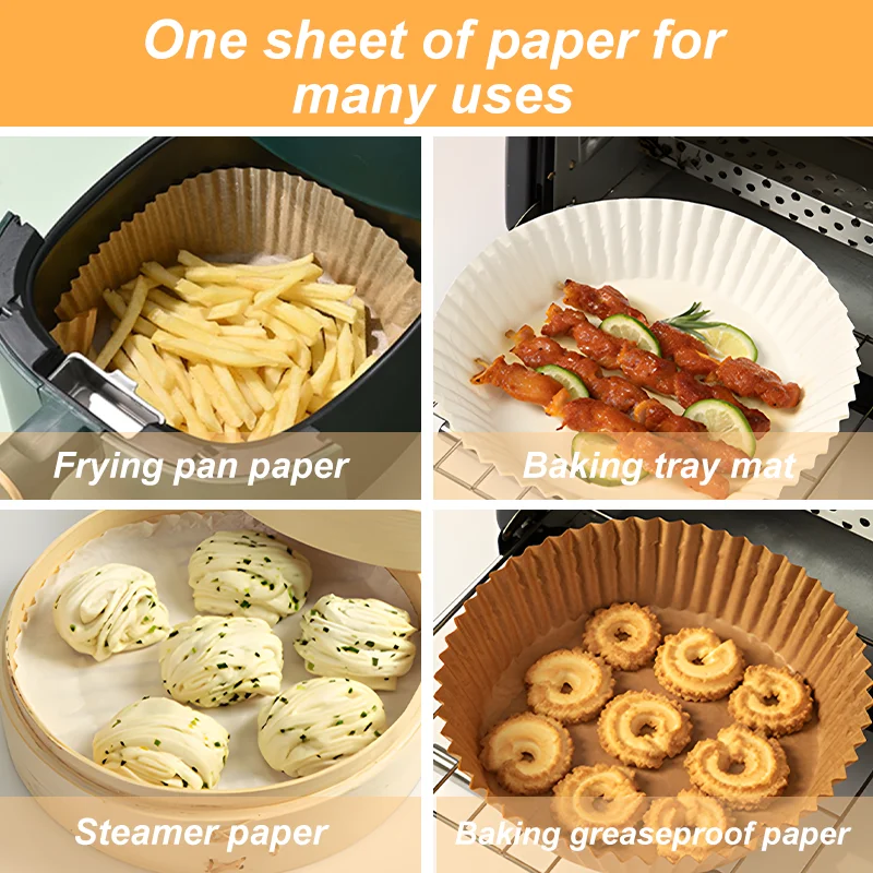 20 Air Fryer Liner Sheets Round Greaseproof Parchment Paper