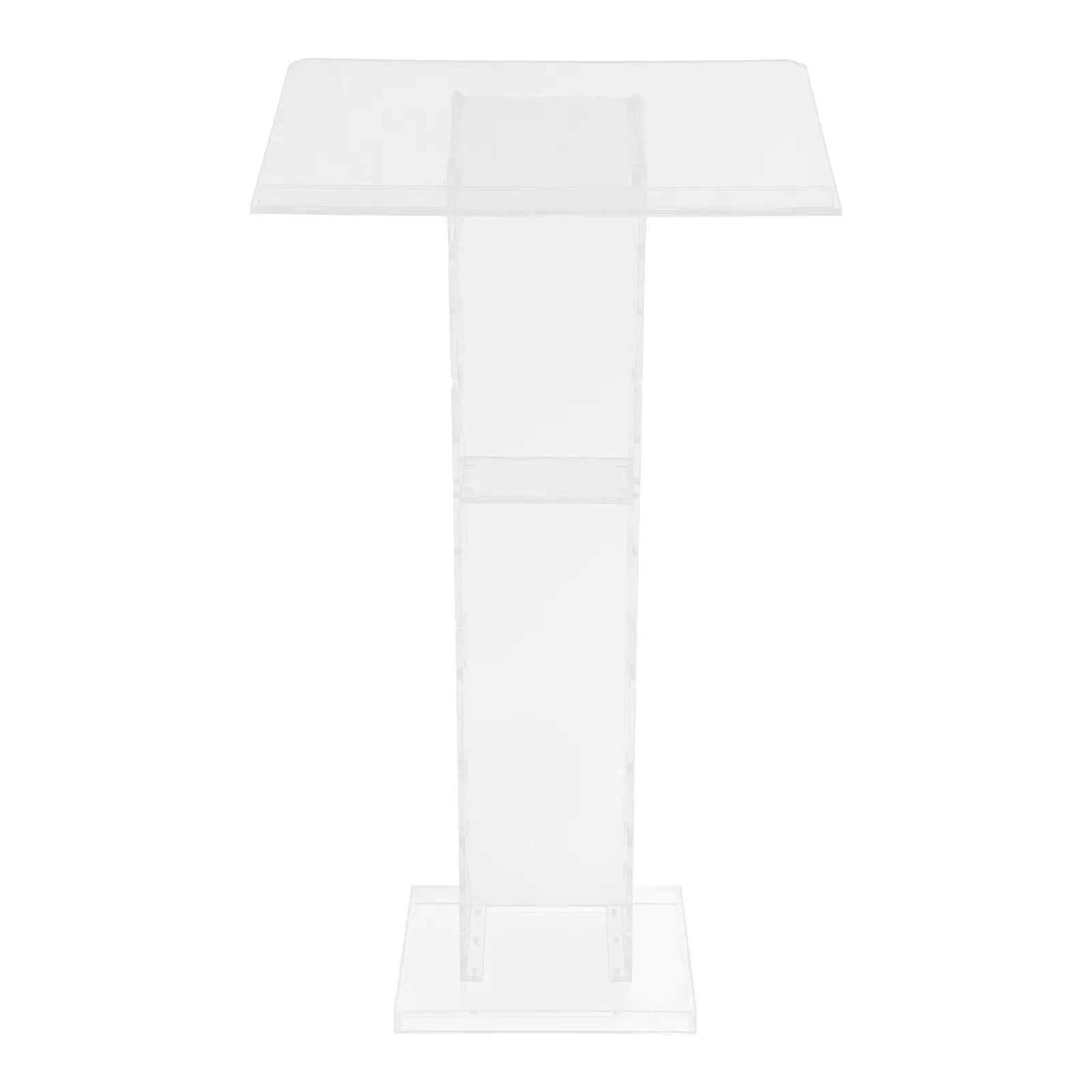 Acrylic Podium Stand Floor-Standing Clear Pulpits Acrylic Desktop Lecterns W/ Storage Shelf for Church Office School 5