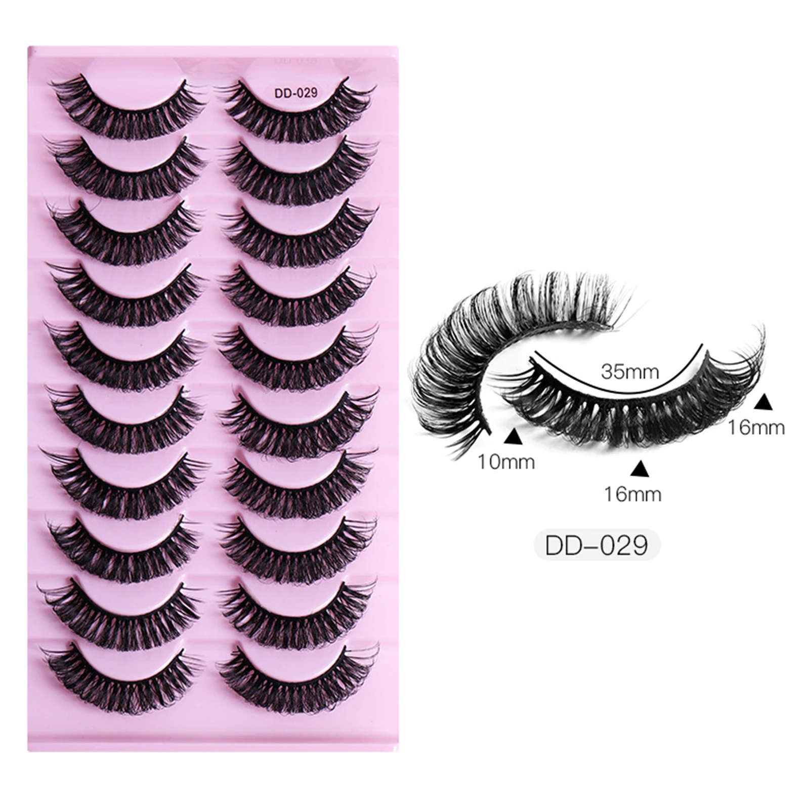 

10 Pairs False Eyelashes Long Dramatic Thick Self Adhesive Lashes Birthday Festival Gift