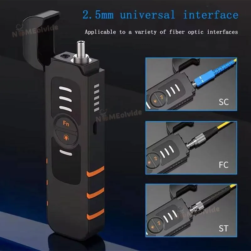 광섬유 테스터 도구 VFL 30KM 10MW 30MW FTTH 레이저 광 적색광 펜 광학 결함 탐지기 USB 충전 LED 조명