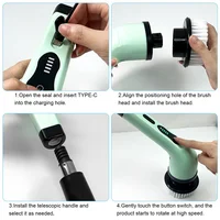 9-in-1 Multifunctional Wireless Electric Cleaning Brush Household Kitchen Bathroom Brush USB Handheld Rotating Cleaning tools - Image 5