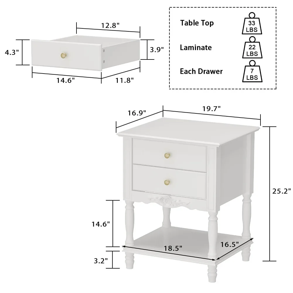 Vintage Wooden Nightstand 2