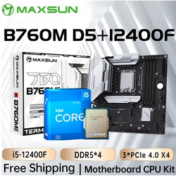 MAXSUN Gaming Mainboard B760M D5 With CPU Intel i5 12400F support DDR5*4 128GB M.2 Desktop Computer components Motherboard Kit