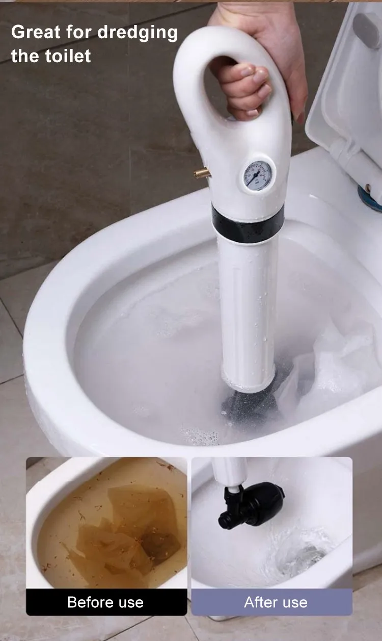 Sewer Dredge Clogged Toilet Plunger Drain Ununplug Sewage Pipe Dispenser High Pressure Air Drain Cleaner Pneumatic Ununstopper