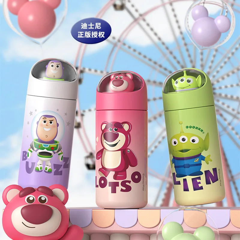 소녀들을 위한 귀여운 단열 컵, 디즈니 보온병 컵, 귀여운 Lotso 외계인 버즈 라이트이어 휴대용 물컵, 350ml