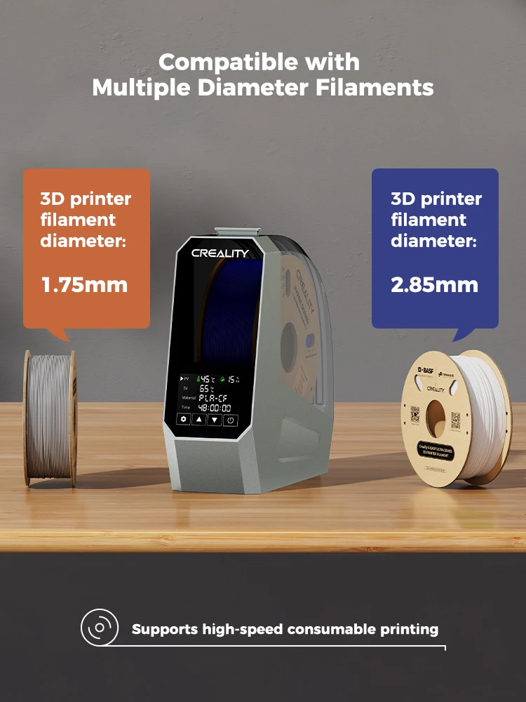 Creality Space Pi Filament Dryer Box Efficent drying Adjustable 45℃-70℃ 360° Hot-Air Heating For Creality K1 / Ender 3 V3 SE