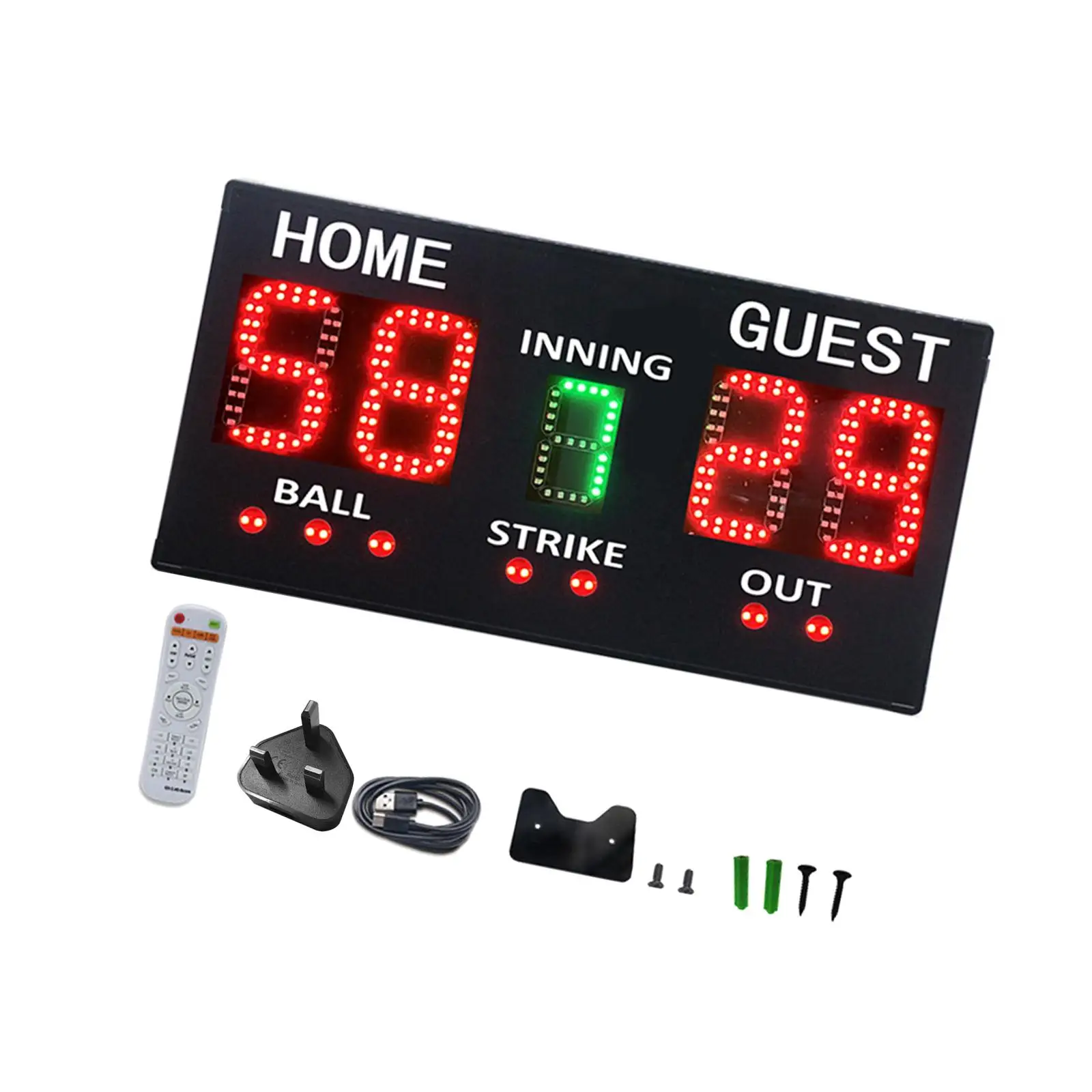 Digital Baseball Scoreboard with Remote Professional Score Inning Ball Strike Out LED Baseball Scoreboard for Competition Fence Digital Baseball Scoreboard with Remote Professional Score Inning Ball Strike Out LED Baseball Scoreboard for Competition Fence