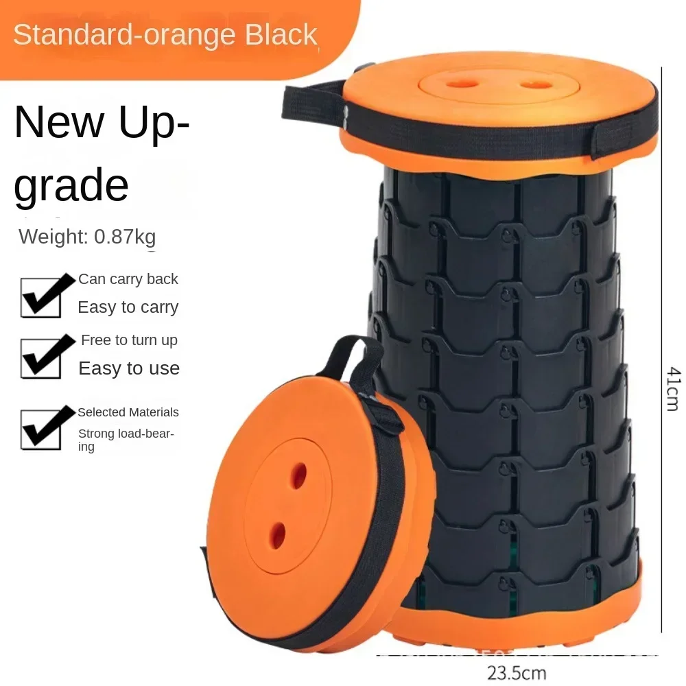Folding Chair Retractable Stool 1 Pc Portable Folding Telescopic Stool Lightweight Plastic Subway Queuing Chair Outdoor Camping Chair Fishing Seat