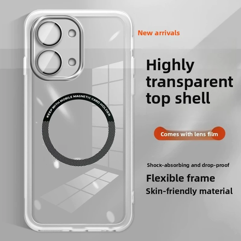 Fashion Transparent Ultra Thin Magnetic Case with Full Protection Lens Film