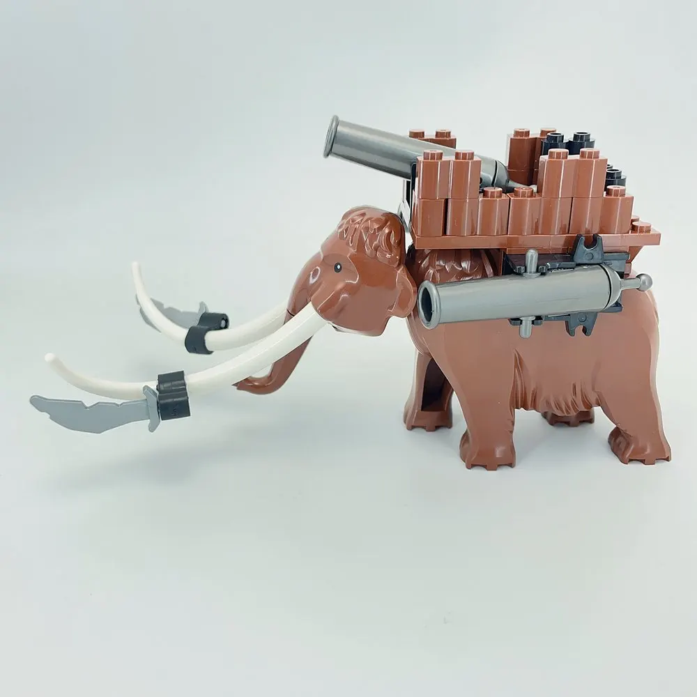 Compatible With LEGO MOC Small Particle Building Block Animals, Mammoths, Medieval Weapon Scenes, Mount sandbars, Military Toys