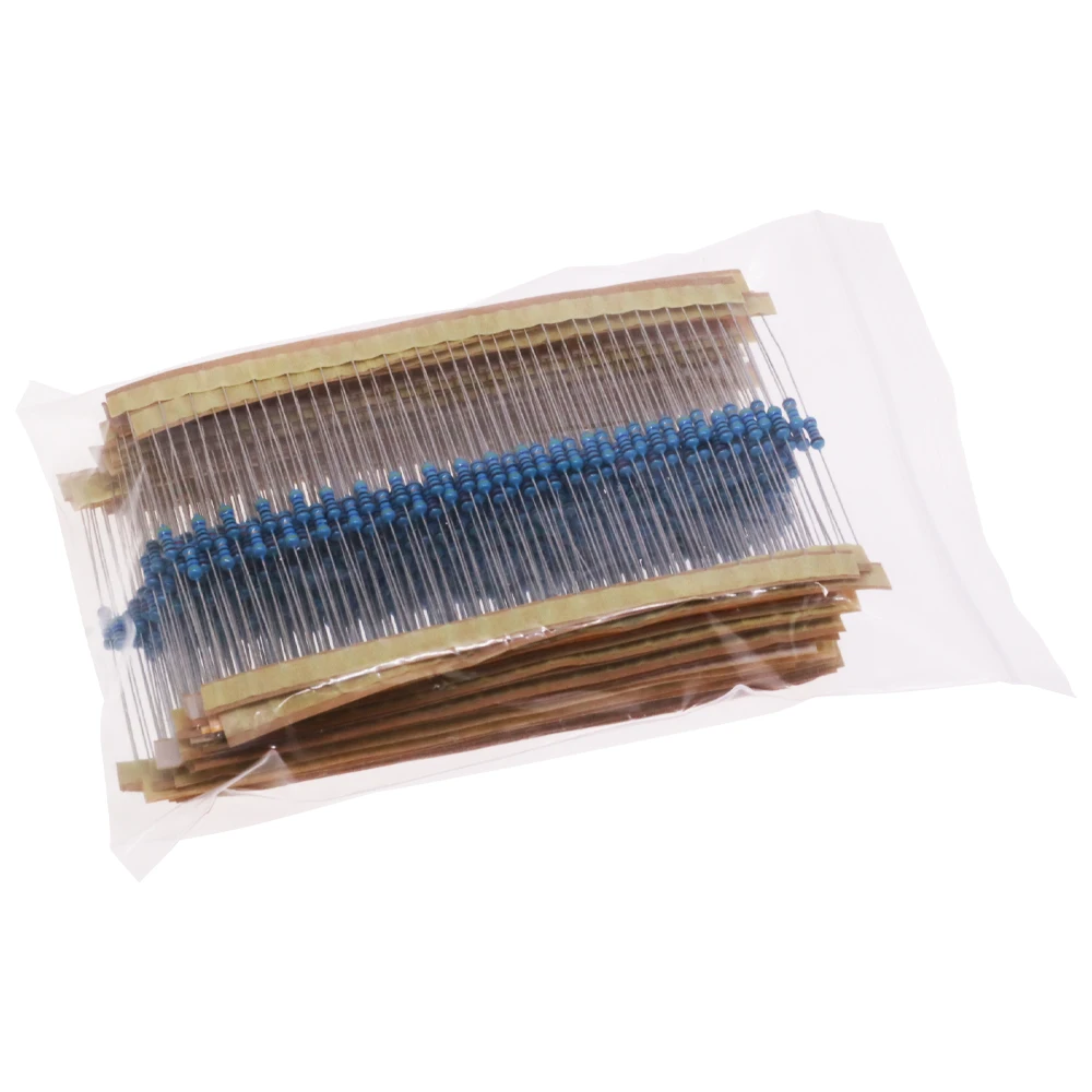 600pcs/set 30 Kinds 1/4W Resistance 1% Metal Film Resistor Pack Assorted Kit 1K 10K 100K 220ohm 1M Resistors 300pcs/set metal film resistor metal film resistors