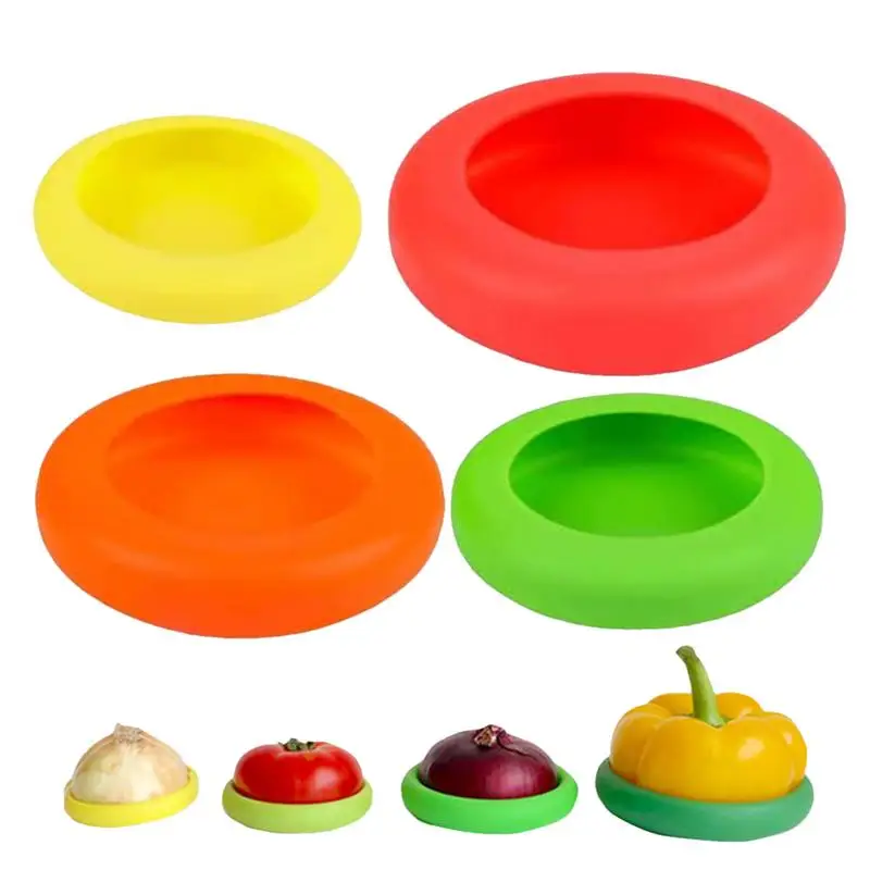 

Silicone Lids For Food 4pcs Fruits Bottles Covers Silicone Lids Kitchen Accessories Food Supplies Dishwasher Tools For Yoghurt