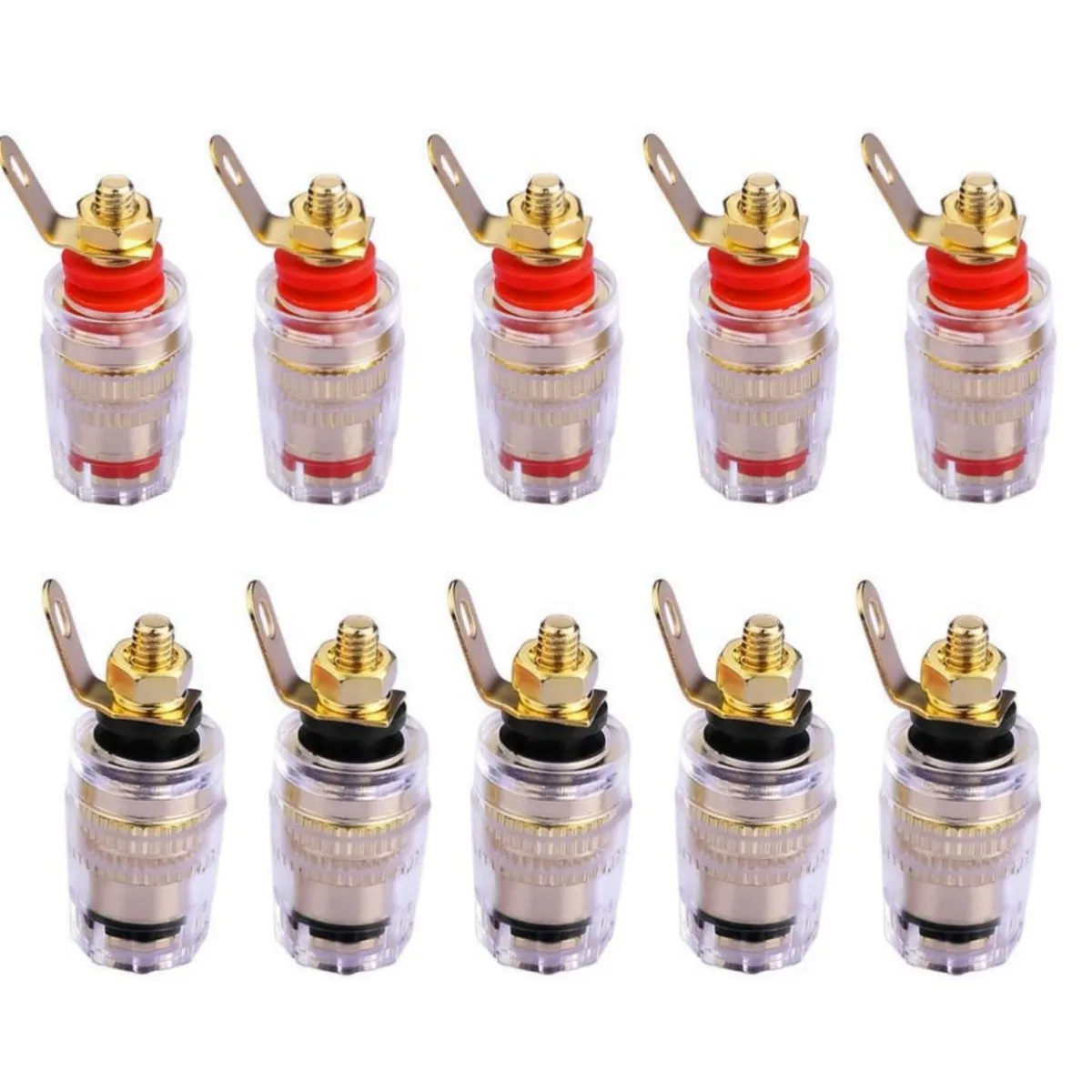 

20-100pcs 4MM Binding Post Connector Audio HIFI Cable Terminals, Binding Post for Speaker Amplifier, Brass With Gold Plated