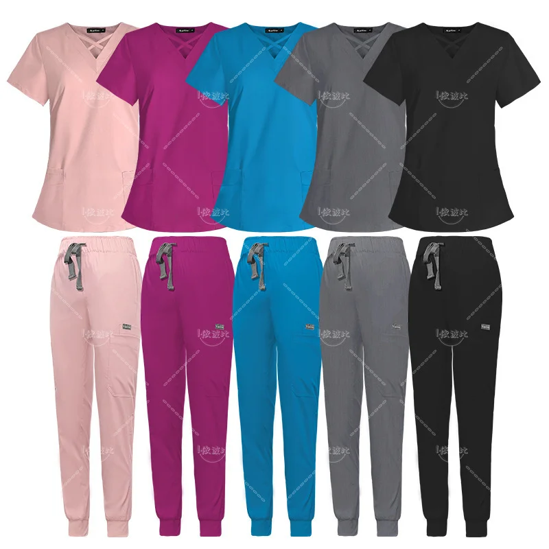 

Operating Room Doctor Nurse Work Wear Pet Grooming Working Clothes Medical Uniforms Spa Uniform Womens Scrub Sets Tops+pants