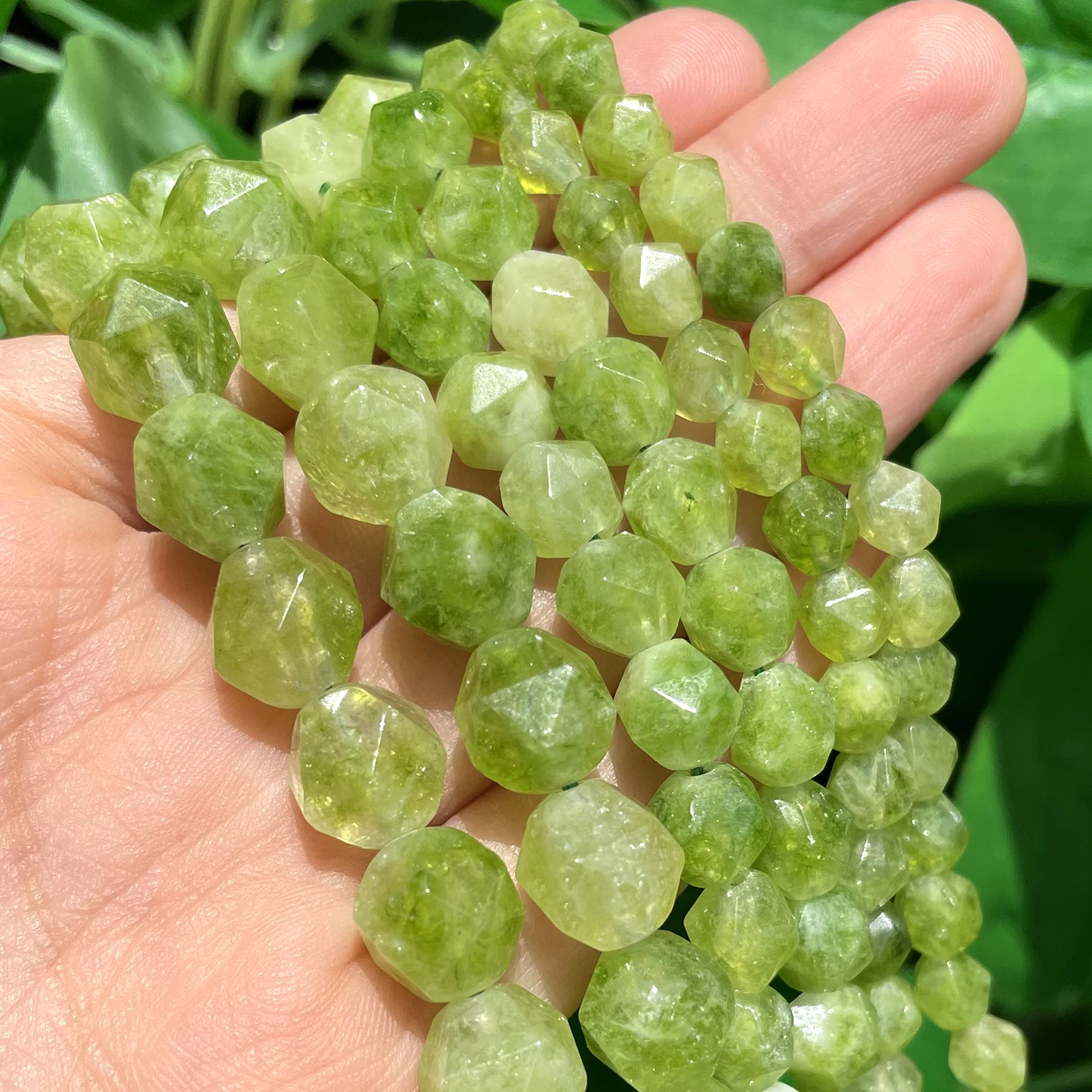 Pietra Preziosa Naturale 8 Mm Verde Peridoto Perline Lucide Rotonde