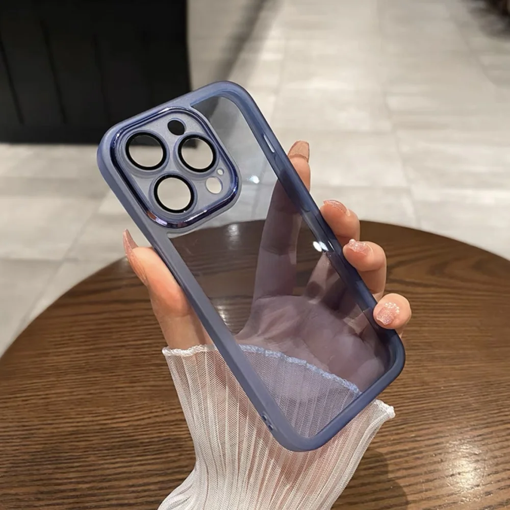 Luxury Shockproof Matte Phone Case with Transparent Bumper Cover