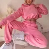 Fashion Trend Women's Wear, Long-sleeved Sports Casual Suit Waist Two-piece Set 1