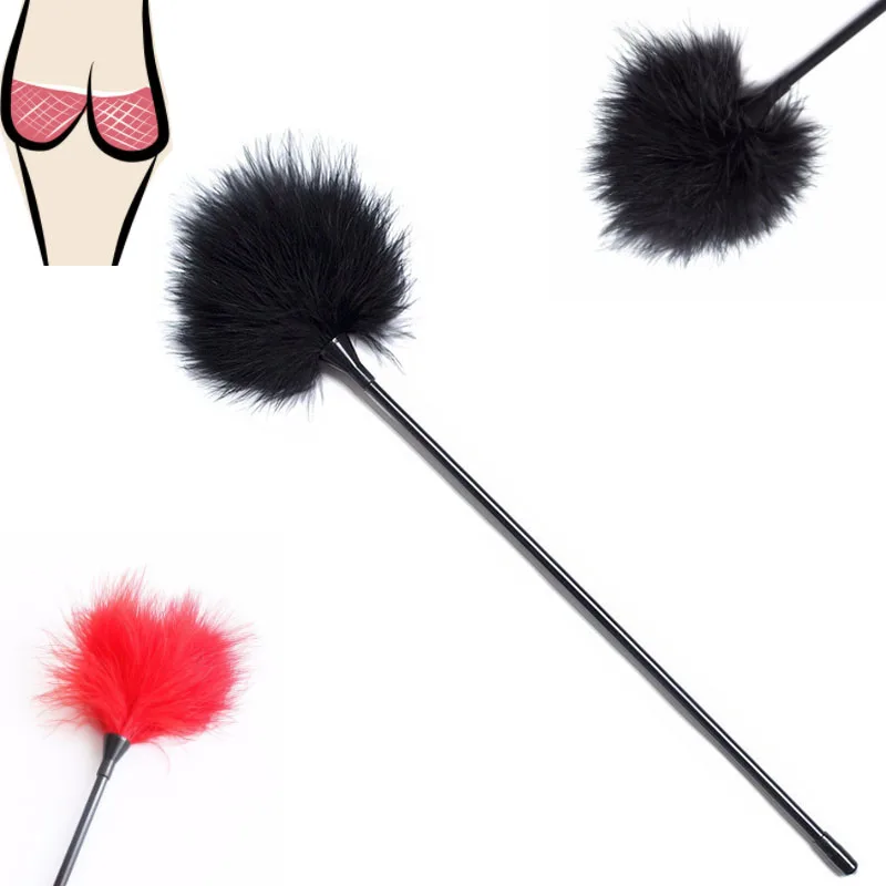 27cm Flirt Feather Whip Spank Flogger Clit Tickler BDSM Bondage Slave Erotic Adult Sex Toys