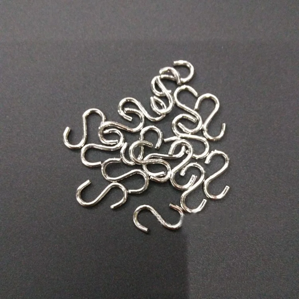 

100 Pcs Hook up Stainless Steel Hooks Connectors Mini 100pcs Storage Racks Metal Type