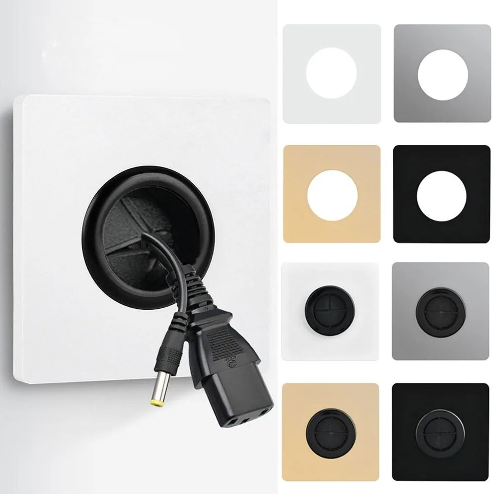Electrical Supplies Wall Blank Panel With Outlet Hole 86Type Cable Cover Cable Organizer Storage Network Rubber Pad