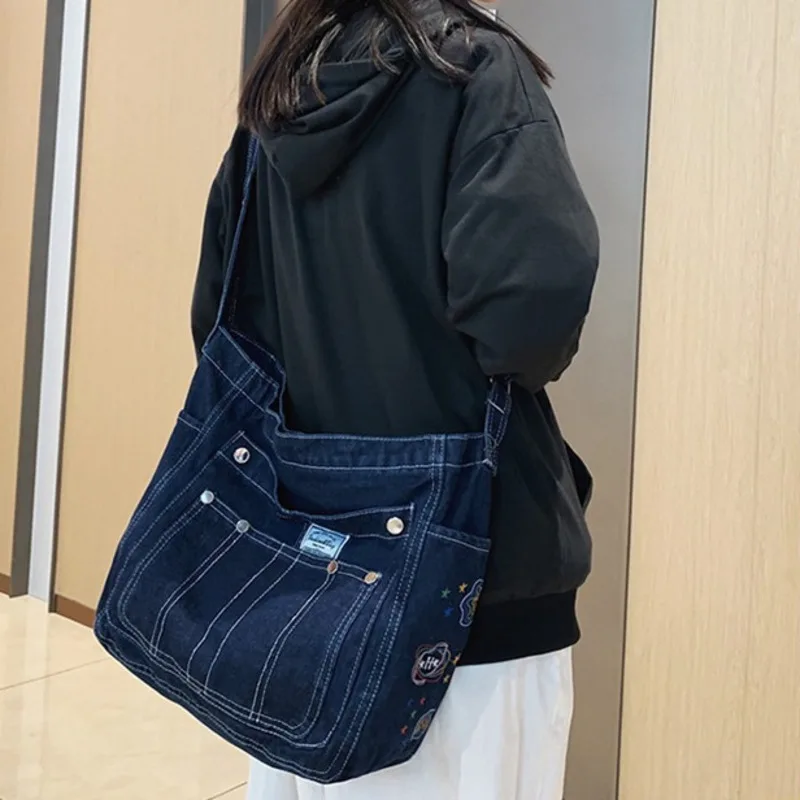 One Bag Denim Shoulder Versatile Large Capacity Crossbody Casual Handbag For Woman High-Quality Messenger Luxury Fashion Classic
