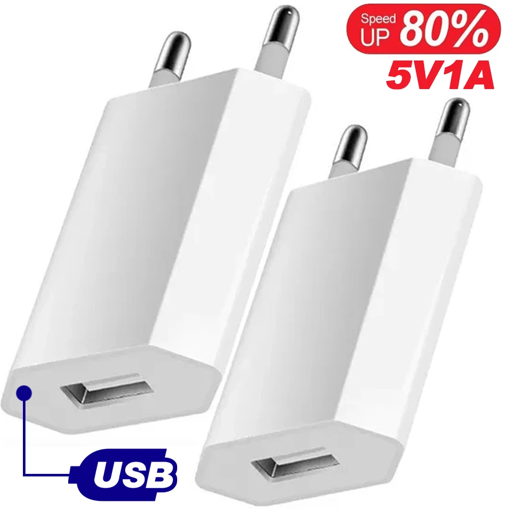 Universal 5V 1A EU Plug USB Charger 1-5Pcs for Samsung Xiaomi Redmi Huawei