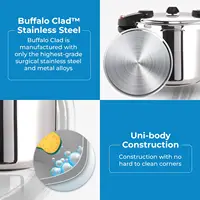 Pressure Cooker 8 Qt Stainless Steel - Small Canning Pot with Lid for Home, Commercial Use - Easy to Clean Stove Top 2