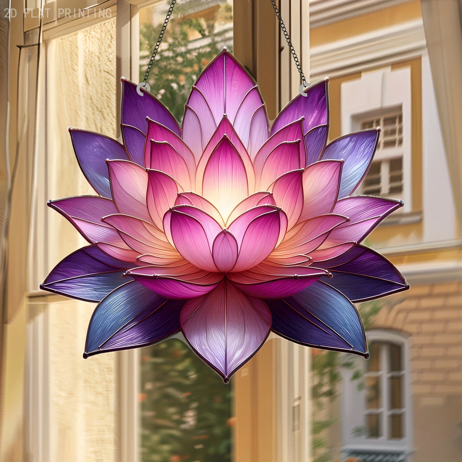Acrylic 2D Lotus Sun Catcher Window Hanging 3