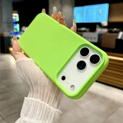 Candy Color Liquid Silicone Shockproof Matte Phone Case - iPhone Air (Fluorescent Green)